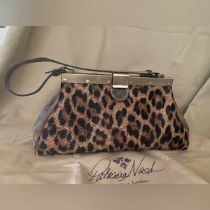 Patricia Nash Leopard & Leather Satchel